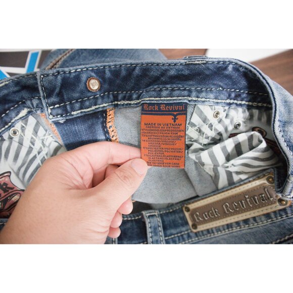 Rock Revival Easy Boot Pilkin Cut Embroidered 32W - Picture 8 of 8